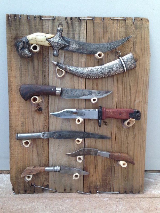 Rustic knife display